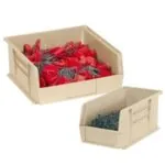 5 3/8 x 4 1/8 x 3" Ivory Plastic Stack & Hang Bin Boxes