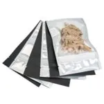 9 x 13 1/2 x 4 3/4", Black - Matte Stand-Up Barrier Pouches