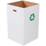 Corrugated Trash Can with Recycle Logo - 40 Gallon