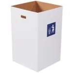 Corrugated Trash Can with Waste Logo - 40 Gallon