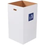 Corrugated Trash Can with Waste Logo - 50 Gallon