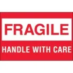 2 x 3" - "Fragile - Handle With Care" Labels (500/roll)