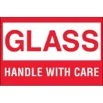 2 x 3" - "Glass - Handle With Care" Labels (500/roll)