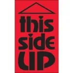 3 x 5" - "This Side Up" (Fluorescent Red) Labels