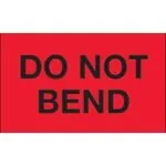 3 x 5" - "Do Not Bend" (Fluorescent Red) Labels (500/roll)