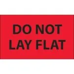 3 x 5" - "Do Not Lay Flat" (Fluorescent Red) Labels (500/roll)
