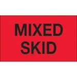 3 x 5" - "Mixed Skid" (Fluorescent Red) Labels (500/roll)