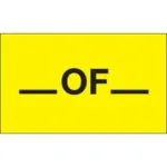 3 x 5" - "__ Of __" (Fluorescent Yellow) Labels (500/roll)