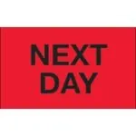 3 x 5" - "Next Day" (Fluorescent Red) Labels (500/roll)