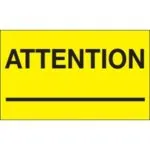 3 x 5" - "Attention ___" (Fluorescent Yellow) Labels (500/roll)