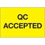 2 x 3" - "QC Accepted" (Fluorescent Yellow) Labels