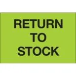 2 x 3" - "Return To Stock" (Fluorescent Green) Labels