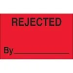 1 1/4 x 2" - "Rejected By" (Fluorescent Red) Labels