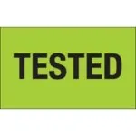 3 x 5" - "Tested" (Fluorescent Green) Labels (500/roll)
