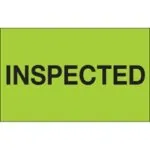 1 1/4 x 2" - "Inspected" (Fluorescent Green) Labels (500/roll)