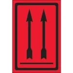 4 x 6" - Two Up Arrows Over Bar (Fluorescent Red) Labels