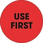 2" Circle - "Use First" Fluorescent Red Labels
