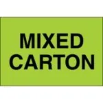 2 x 3" - "Mixed Carton" (Fluorescent Green) Labels (500/roll)