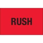 1 1/4 x 2" - "Rush" (Fluorescent Red) Labels