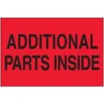 2 x 3" - "Additional Parts Inside" (Fluorescent Red) Labels