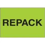 2 x 3" - "Repack" (Fluorescent Green) Labels (500/roll)
