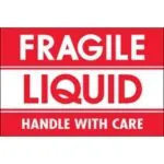 2 x 3" - "Fragile - Liquid - Handle With Care" Labels (500/roll)