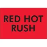 2 x 3" - "Red Hot Rush" (Fluorescent Red) Labels