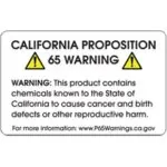 2 3/8 x 1 1/2" - Full Generic Warning Prop 65 Labels (500/roll)