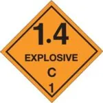 4 x 4" - "Explosive - 1.4C - 1" Labels (500/roll)