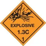 4 x 4" - "Explosive - 1.3C - 1" Labels (500/roll)