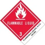 4 x 4 3/4" - "Flammable Liquids, N.O.S." Labels (500/roll)