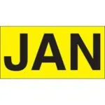 3 x 6" - "JAN" (Fluorescent Yellow) Months of the Year Labels
