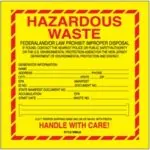 6 x 6" - "Hazardous Waste - New Jersey" Labels (500/roll)