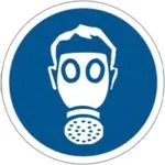 2" Circle - Wear Respiratory Protection Durable Safety Label