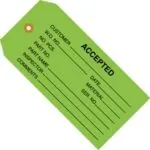 4 3/4 x 2 3/8" - "Accepted (Green)" Inspection Tags