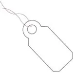 3/8 x 13/16"  White Merchandise Tags - Pre-Strung Magenta String