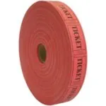 1" x 3/4" Red Single Ticket