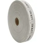 1" x 3/4" White Single Ticket
