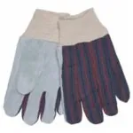 Leather Palm w/ Knit Wrist Gloves - Large