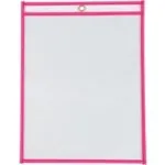 9 x 12" Neon Pink Job Ticket Holders