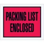 4 1/2 x 5 1/2" Red "Packing List Enclosed" Envelopes