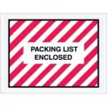4 1/2 x 6" Red (Striped) "Packing List Enclosed" Envelopes