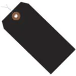 4 3/4 x 2 3/8" Black Plastic Shipping Tags - Pre-Wired