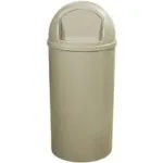 Rubbermaid® Marshal® Domed Trash Can - 25 Gallon, Beige