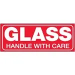 1 1/2 x 4" - "Glass - Handle With Care" Labels (500/roll)