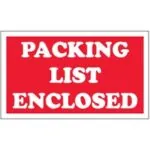 3 x 5" - "Packing List Enclosed" Labels