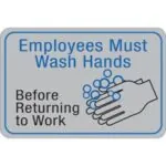 Employees Must Wash Hands… 6 x 9" Facility Sign