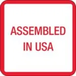 1 x 1" - "Assembled in U.S.A." Labels