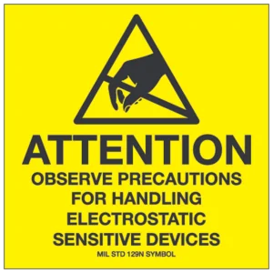 4 x 4" - "Attention - Observe Precautions" Labels (500/roll)