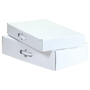 18 1/4 x 11 3/8 x 2 11/16" White Corrugated Carrying Cases (10/bundle)